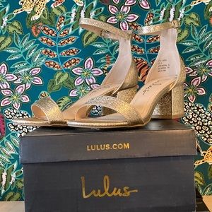 Lulus Gold Harper Ankle Strap Heels